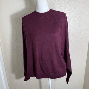 a new day Women's Crew Neck Sweater Burgundy Size XL Fall Winter Layering